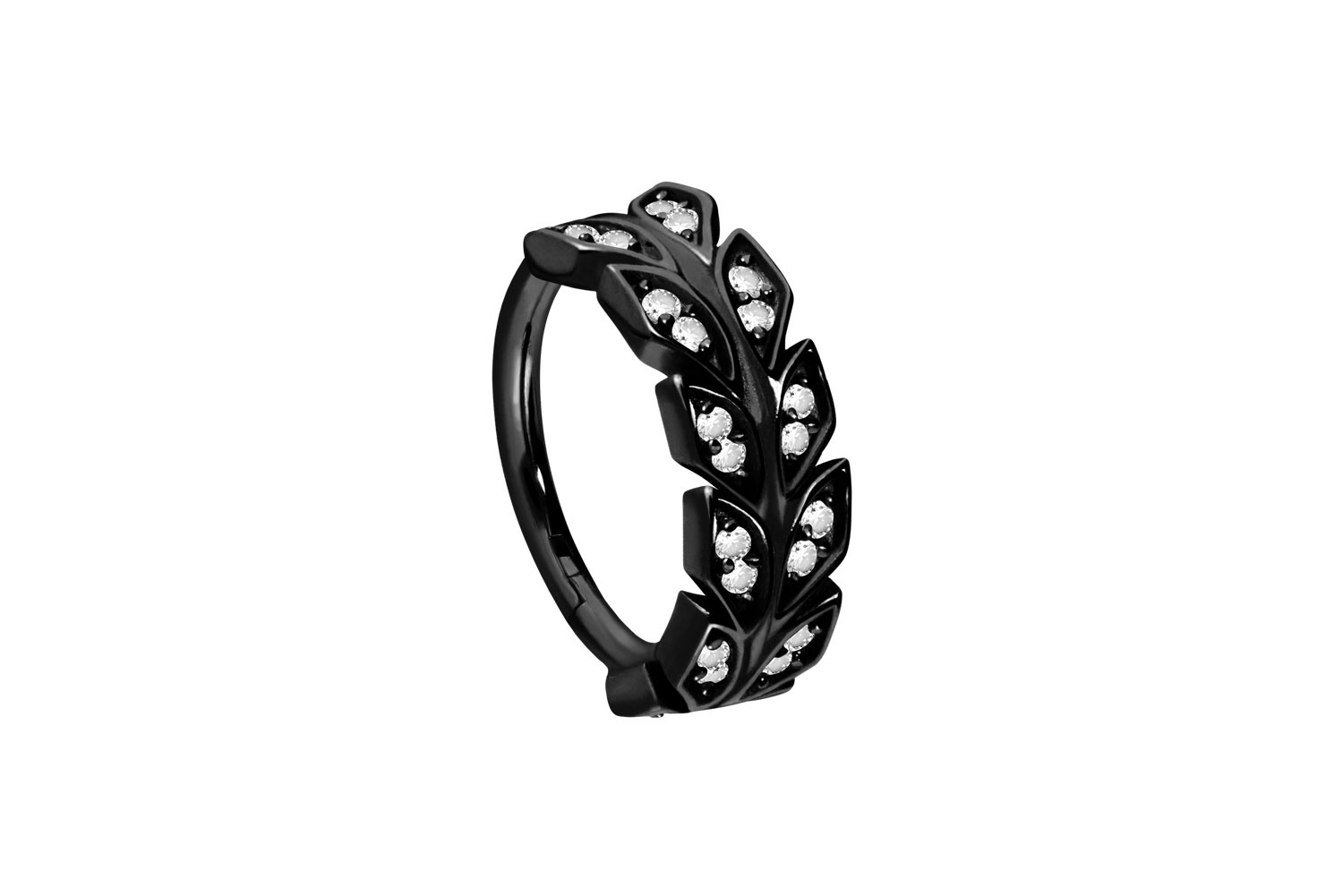 Chirurgenstahl Segmentring Clicker Piercing KRISTALLBLÄTTER
